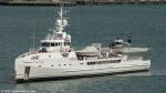 ID 14126 INTREPID, the 1128gt, 69m support yacht for the 177m superyacht INFINITY moved from her Silo Marina berth alongside INFINITY out into the harbour below Stanley Point yesterday to offload her...